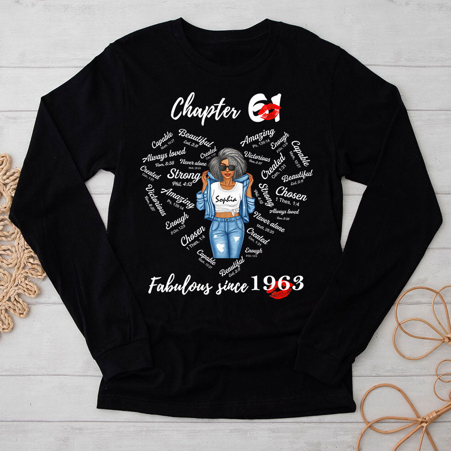 Chapter 61 Fabulous Since 1963 61st Birthday Unique T Shirt For Woman, Her Gifts For 61 Years Old , Turning 61 Birthday Cotton Shirt-TLQ