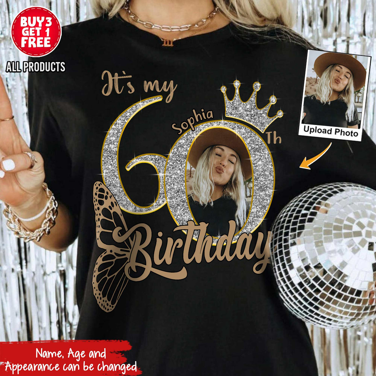 60th Birthday Shirts, Custom Photo Birthday Shirts, Turning 60 Shirt, Gifts For Women Turning 60, 60 And Fabulous Shirt, 60th Birthday Shirts For Her - YPT-HCT