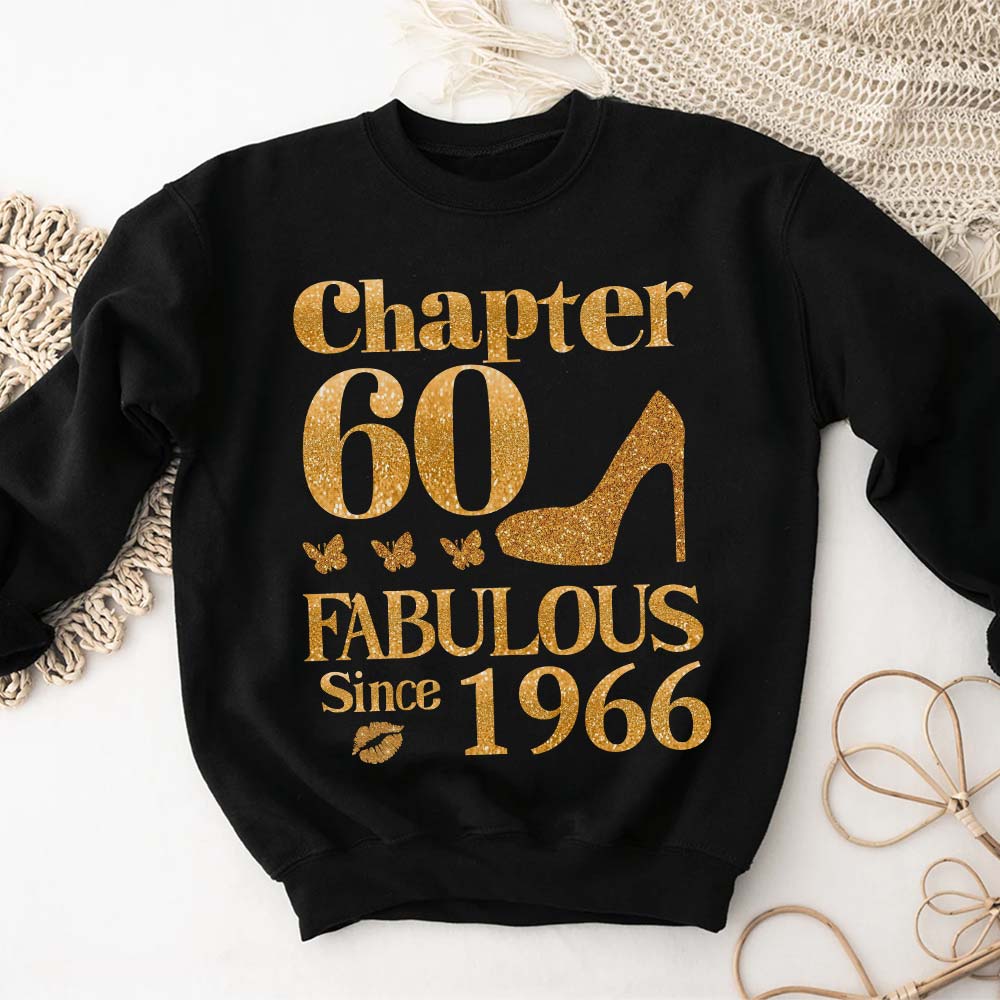 Chapter 60, Fabulous Since 1966 60th Birthday Unique T Shirt For Woman, Her Gifts For 60 Years Old , Turning 60 Birthday Cotton Shirt