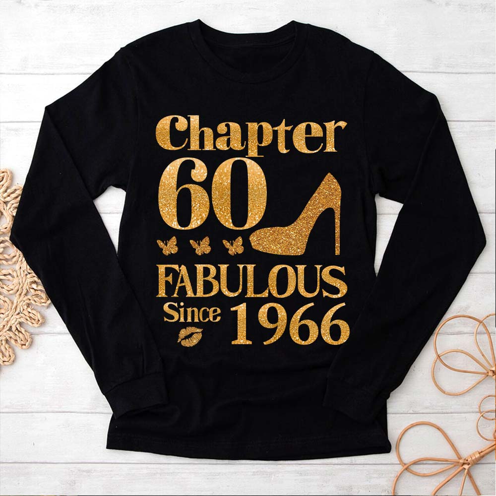 Chapter 60, Fabulous Since 1966 60th Birthday Unique T Shirt For Woman, Her Gifts For 60 Years Old , Turning 60 Birthday Cotton Shirt
