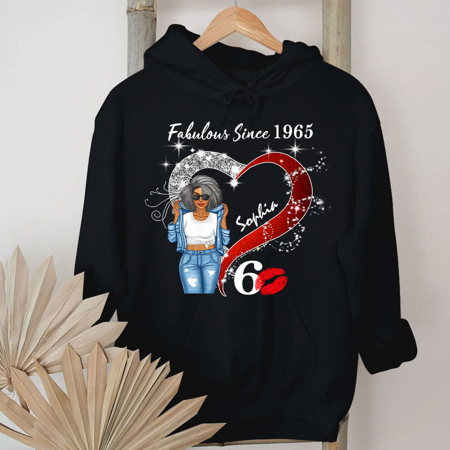 Custom Birthday Shirt, Her Gifts For 60 Years Old , Turning 60 Birthday Cotton Shirt, Fabulous Since 1965-TLQ