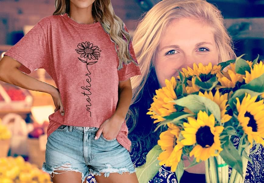 Bealatt Women&#39;s Sunflower Graphic Shirts Sunflower Pattern Print Tank Tops Casual Sleeveless Summer Tops Holiday Tee Shirt Mother Shirt
