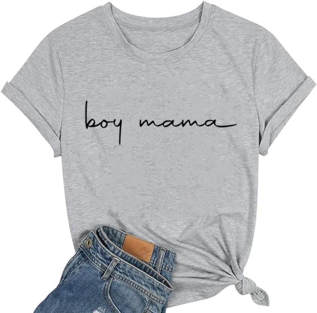 Mama Shirts for Women Retro Floral Mama Letter Printed Mother&#39;s Day Shirt Graphic Tshirt Mom Casual Tee Tops