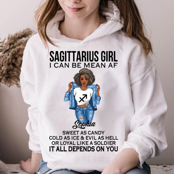 Personalized Sagittarius Shirt, Sagittarius Birthday T Shirt, Customize Birthday Shirt For Black Woman