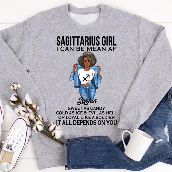 Personalized Sagittarius Shirt, Sagittarius Birthday T Shirt, Customize Birthday Shirt For Black Woman