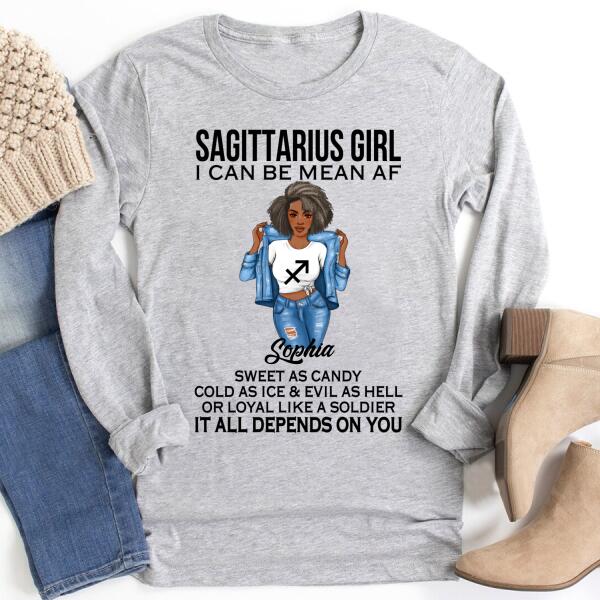 Personalized Sagittarius Shirt, Sagittarius Birthday T Shirt, Customize Birthday Shirt For Black Woman