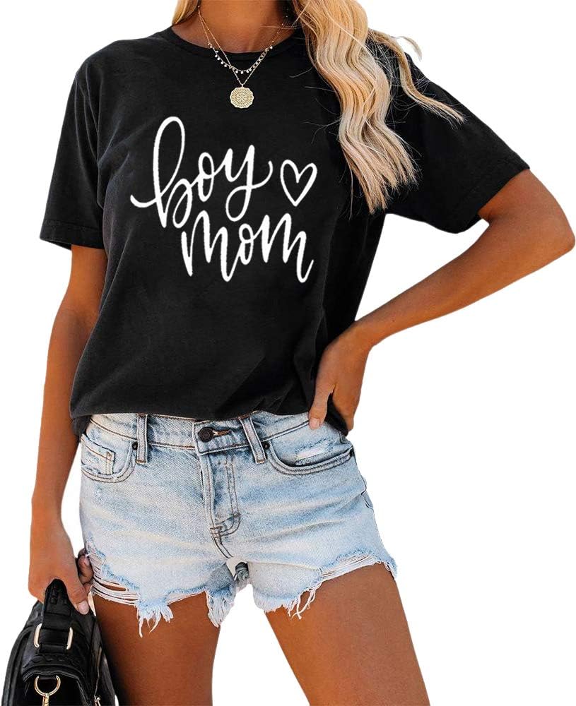Womens Madre Leopard Print T-Shirts Short Sleeve Mama Shirts Cheetah Mom Graphic Tees Tops