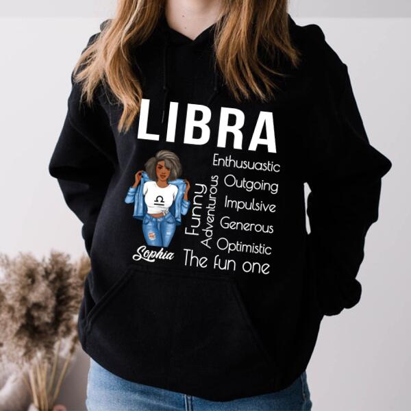 Personalized Libra Shirt, Libra Birthday T Shirt with sayings, Customize Birthday Shirt For Black Woman