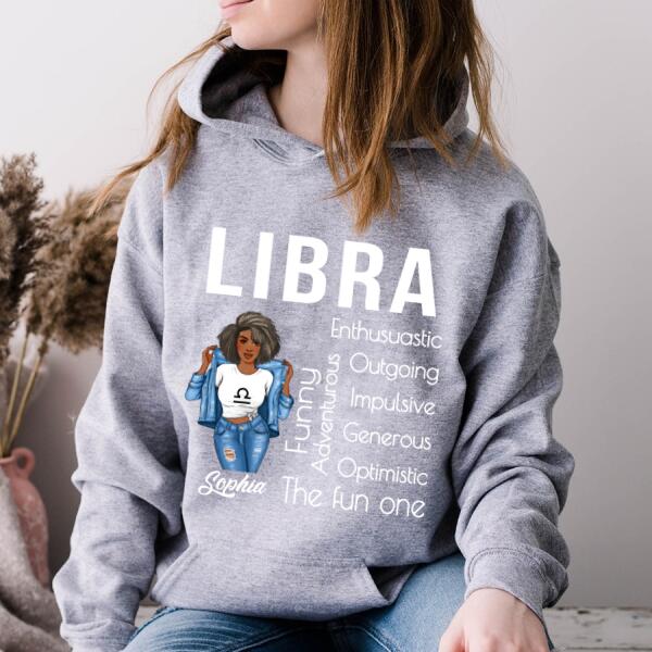 Personalized Libra Shirt, Libra Birthday T Shirt with sayings, Customize Birthday Shirt For Black Woman