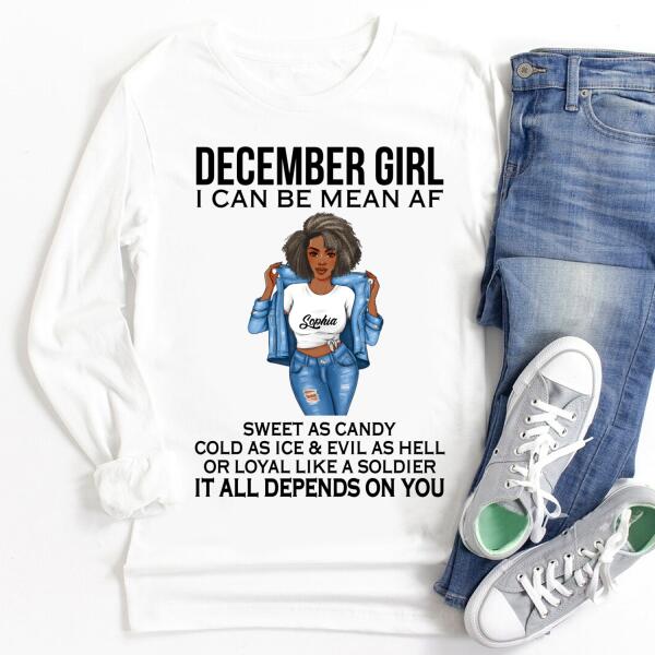 Personalized December Shirt, December Birthday T Shirt, Customize Birthday Shirt For Black Woman
