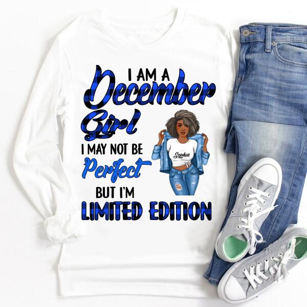 Personalized Birthday T Shirt, December Queen shirt, Queens Are Born In December Cotton T-Shirt, December Birthday Gifts For Afro Woman, December Birthday Gifts