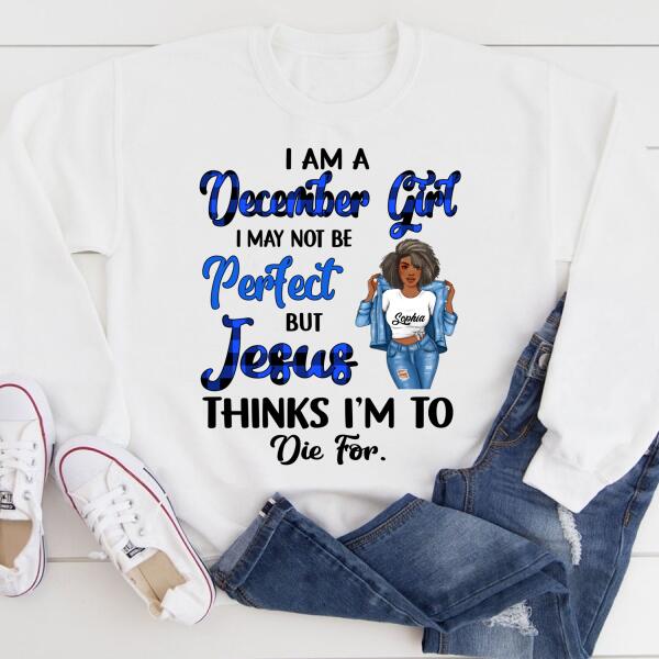 Personalized Birthday T Shirt, December Queen shirt, Queens Are Born In December Cotton T-Shirt, December Birthday Gifts For Afro Woman, December Birthday Gifts