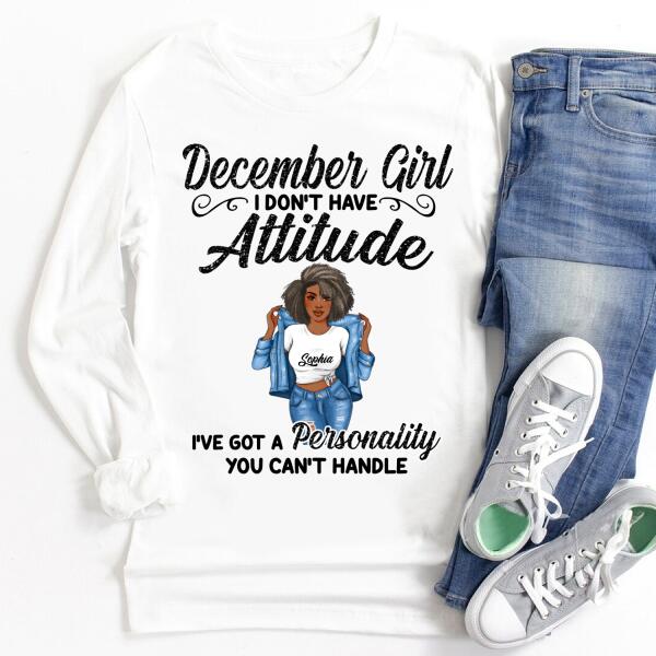 Personalized Birthday T Shirt, December Queen shirt, Queens Are Born In December Cotton T-Shirt, December Birthday Gifts For Afro Woman, December Birthday Gifts