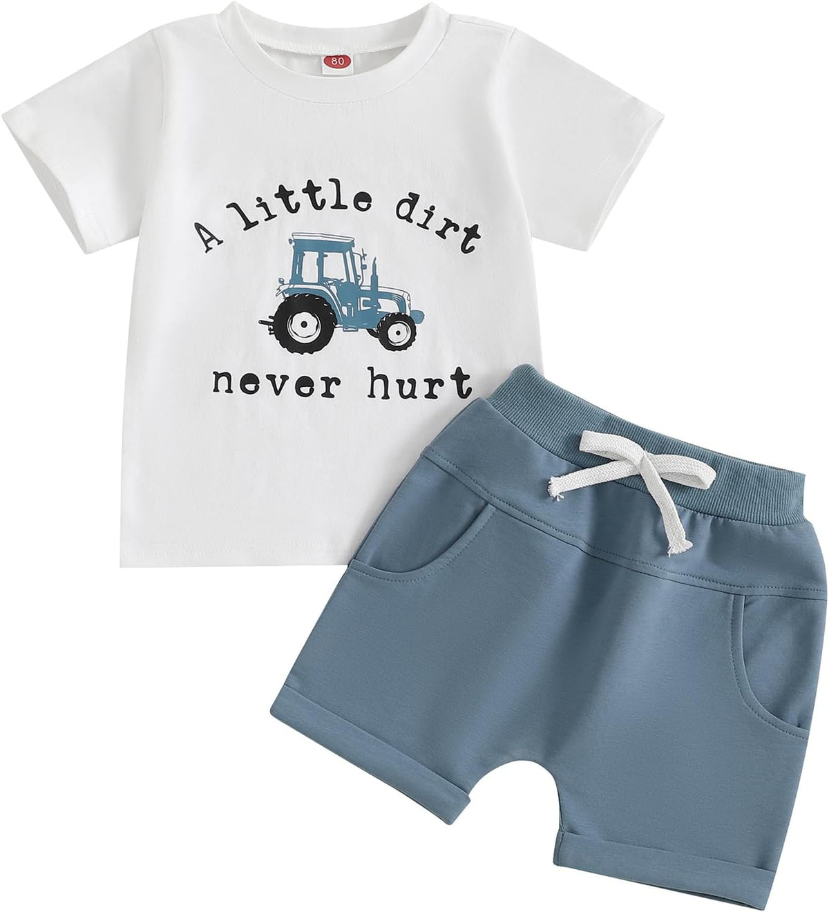 BemeyourBBs Toddler Baby Boy Summer Clothes Funny Letter T Shirt Elastic Waist Pockets Shorts Set 2 Piece Outfit