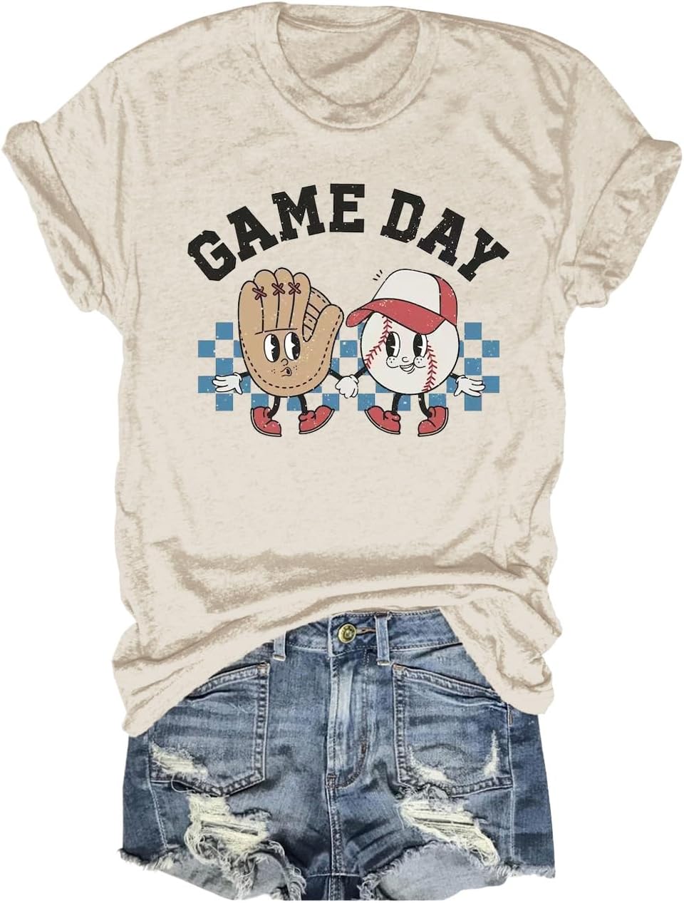 Women&#39;s Baseball Game Day T-Shirt Casual Short Sleeve Family Sports Mother&#39;s Day Mom Graphic Tees Tops