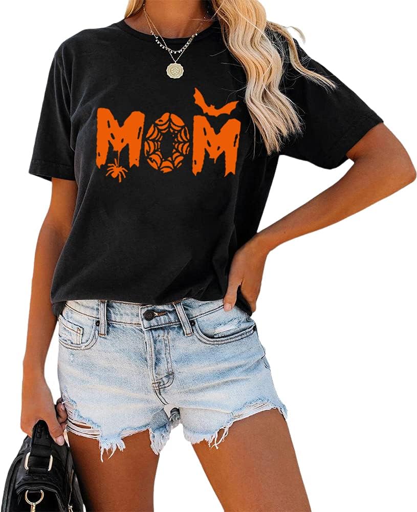 Womens Madre Leopard Print T-Shirts Short Sleeve Mama Shirts Cheetah Mom Graphic Tees Tops