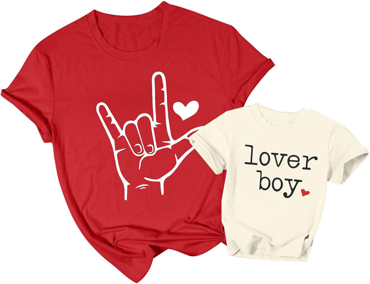 Mommy and Me Valentines Outfits: Boys Girls Toddler T-Shirt Valentines Shirts Cute Kid Gifts Tee Matching Tee Tops