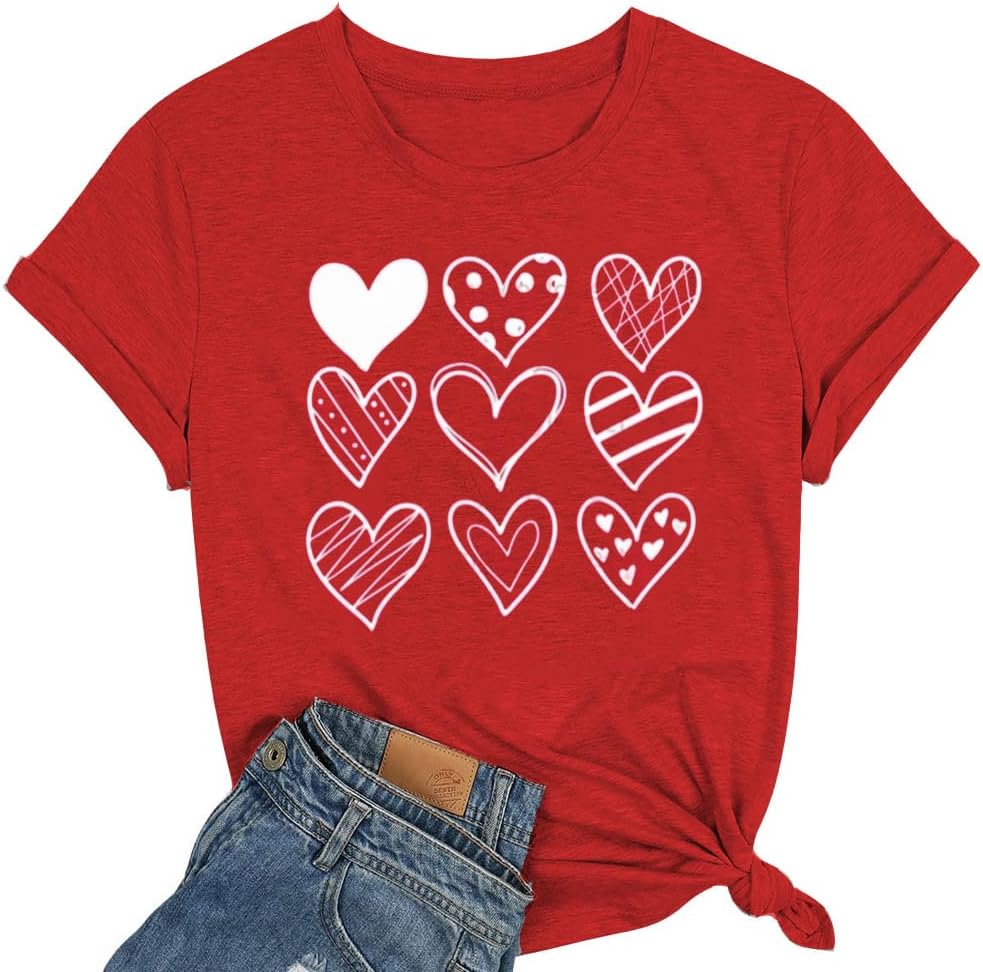 Dog Lovers Shirt for Women Cute Dog Paw Heart Graphic Shirt Dog Mom Valentine&#39;s Mother&#39;s Day Tops Spring Tee