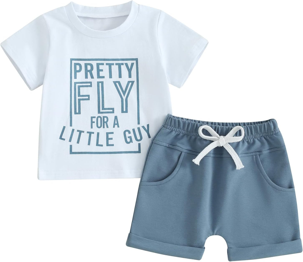 BemeyourBBs Toddler Baby Boy Summer Clothes Funny Letter T Shirt Elastic Waist Pockets Shorts Set 2 Piece Outfit