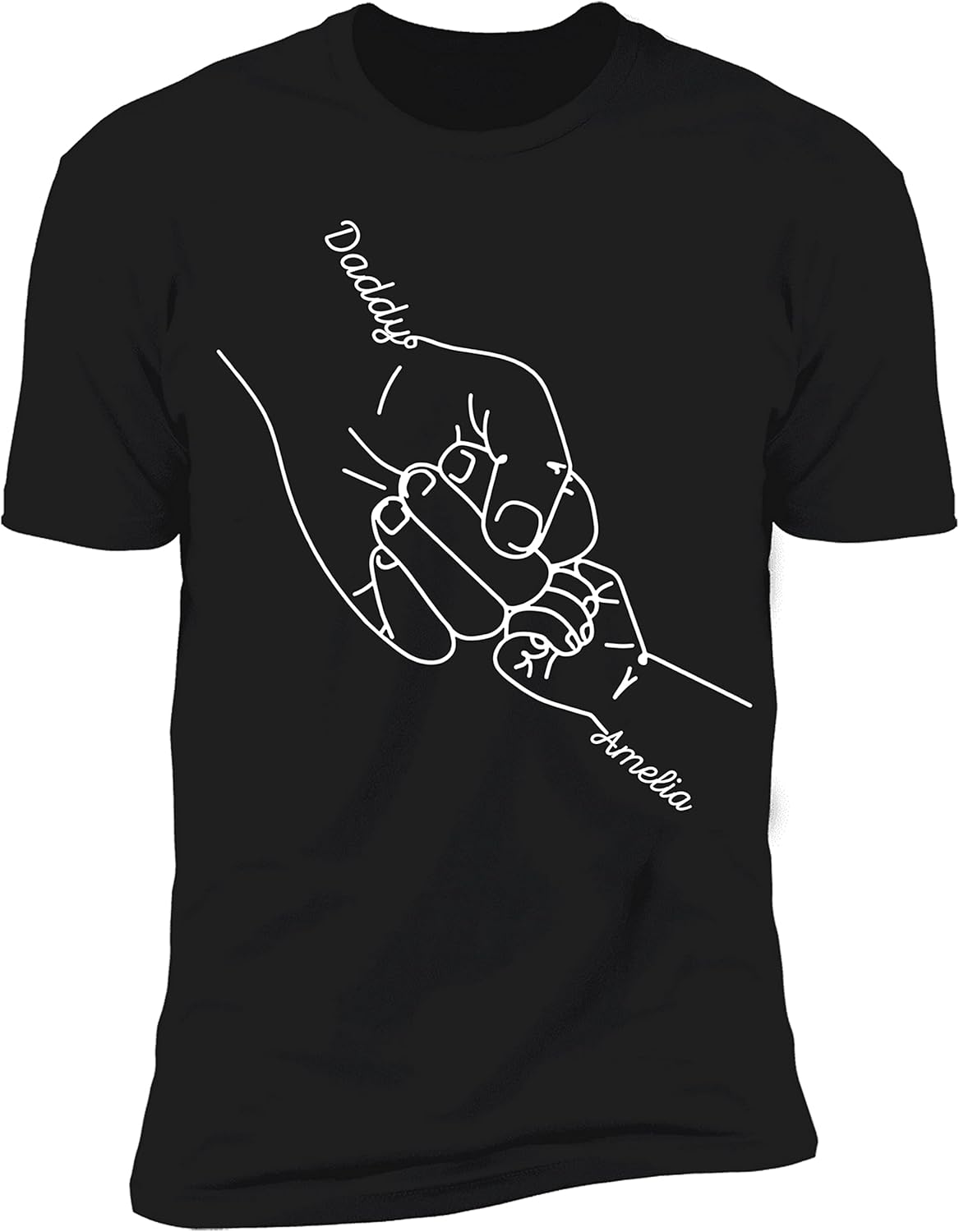 NAZENTI Personalized Fathers Day T-Shirt, Dad Papa Fist Bump Flag Shirt, Grandpa Papa Shirt, Gifts for Fathers Day