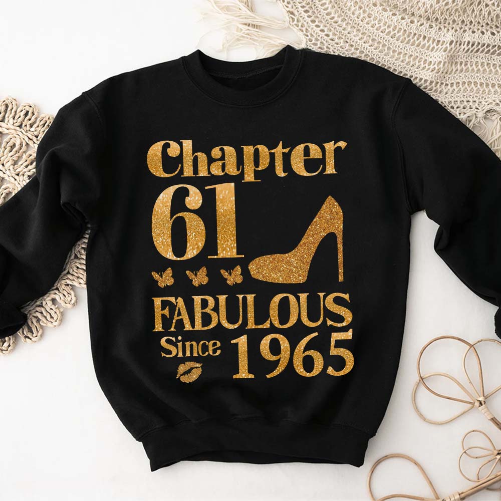 Chapter 61, Fabulous Since 1965 61st Birthday Unique T Shirt For Woman, Her Gifts For 61 Years Old , Turning 61 Birthday Cotton Shirt