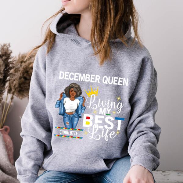 Personalized Birthday Shirt, December Birthday Gifts For Afro Woman, December Birthday Gifts