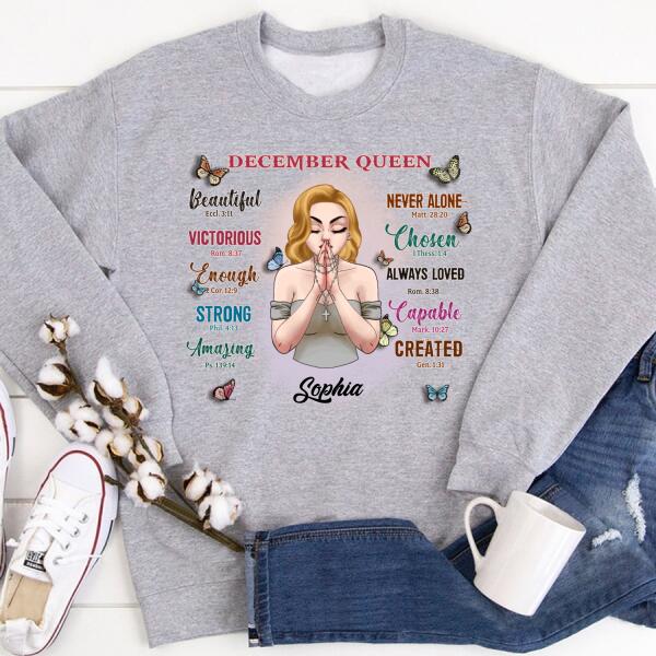 December Birthday Shirt, Custom Birthday Shirt, Queens Born In December, December Birthday Gifts, December Birthday Gifts, Christian shirts for women