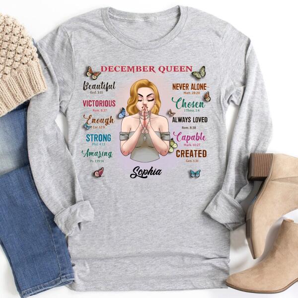 December Birthday Shirt, Custom Birthday Shirt, Queens Born In December, December Birthday Gifts, December Birthday Gifts, Christian shirts for women