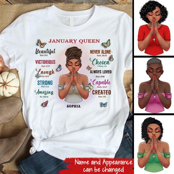 January Birthday Shirt, Custom Birthday Shirt, Queens Born In January, January Birthday Gifts, January Birthday Gifts