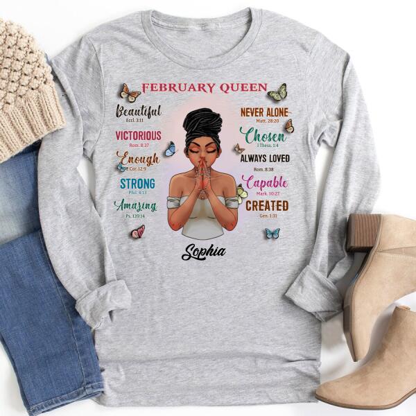February Birthday Shirt, Custom Birthday Shirt, Queens Born In February, February Birthday Gifts, 
February Birthday Gifts