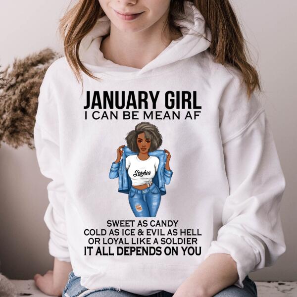 Personalized January Shirt, January Birthday T Shirt, Customize Birthday Shirt For Black Woman