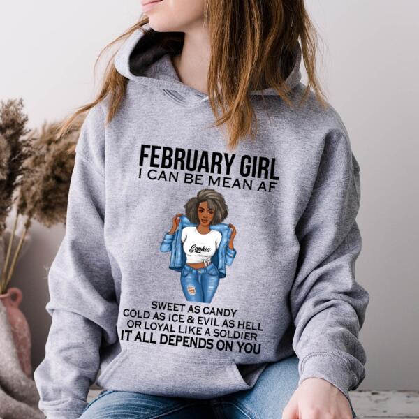 Personalized February Shirt, February Birthday T Shirt, Customize Birthday Shirt For Black Woman