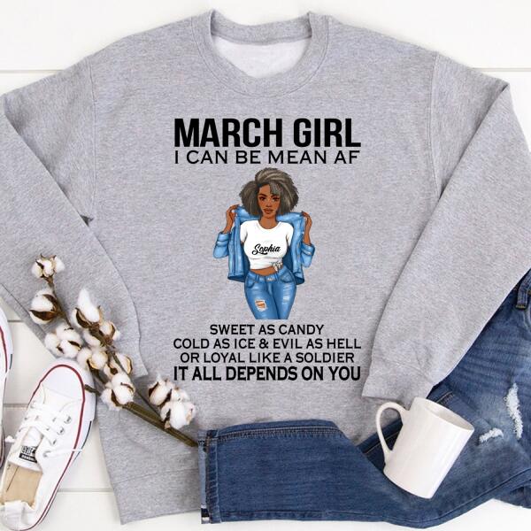 Personalized March Shirt, March Birthday T Shirt, Customize Birthday Shirt For Black Woman