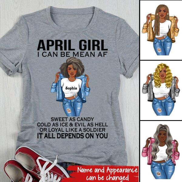 Personalized April Shirt, April Birthday T Shirt, Customize Birthday Shirt For Black Woman