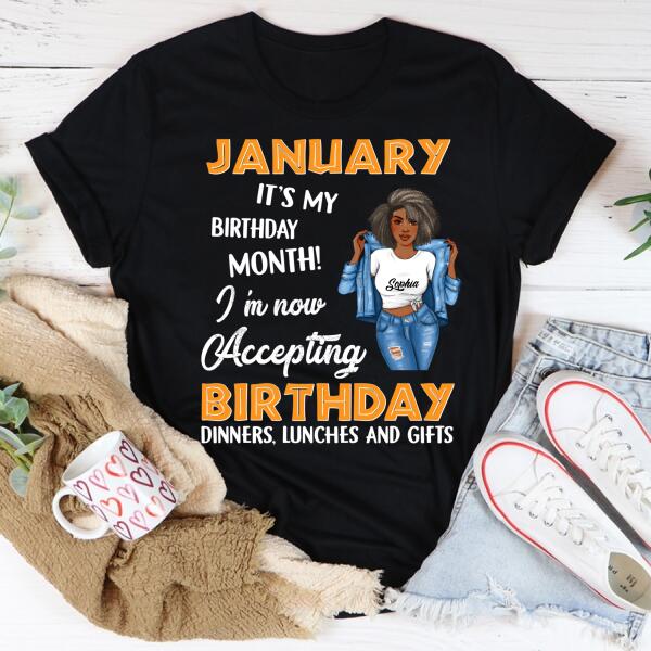 January Birthday Shirt, Custom Birthday Shirt, Queens Born In January, January Birthday Gifts, January Birthday Gifts