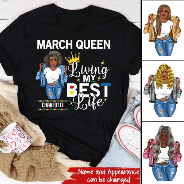 March Birthday Shirt, Custom Birthday Shirt, Queens Born In March, March Birthday Gifts, March Birthday Gifts