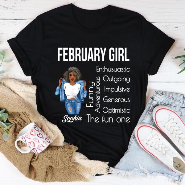 February Birthday Shirt, Custom Birthday Shirt, Queens Born In February, February Birthday Gifts, February Birthday Gifts