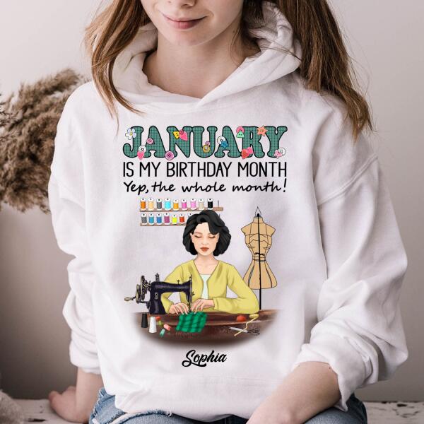 Personalized Birthday T Shirt, February Birthday Shirt, Sewing Lover Cotton Shirt For Women, February Birthday Gifts