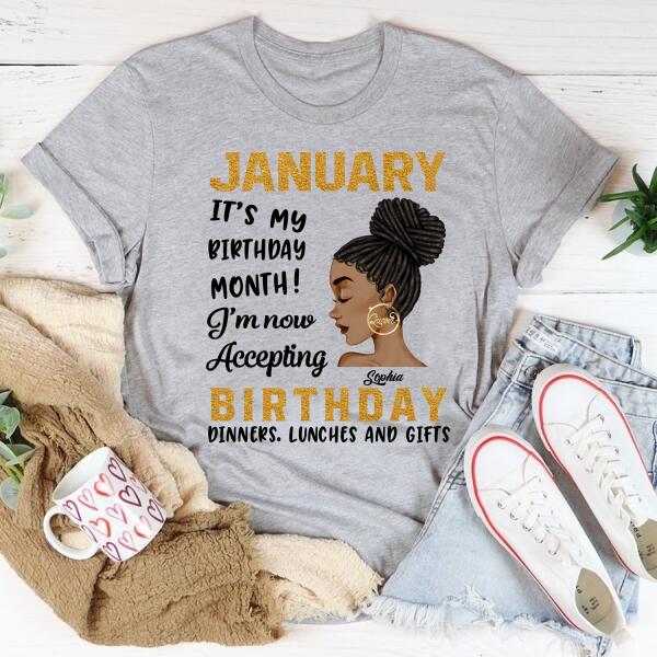 January Birthday Shirt, Custom Birthday Shirt, Queens Born In January, January Birthday Gifts, January shirts for Woman
