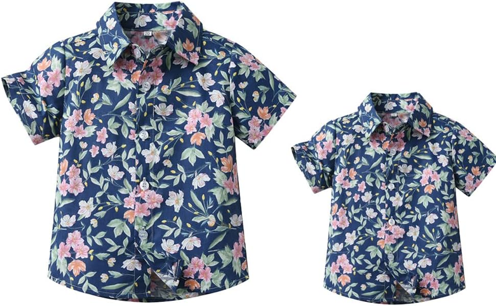 Daddy and Me Matching Outfits Hawaiian Father and Son Matching Shirts for Family Photoshoot Summer Men Boys Father&#39;s Day Tops