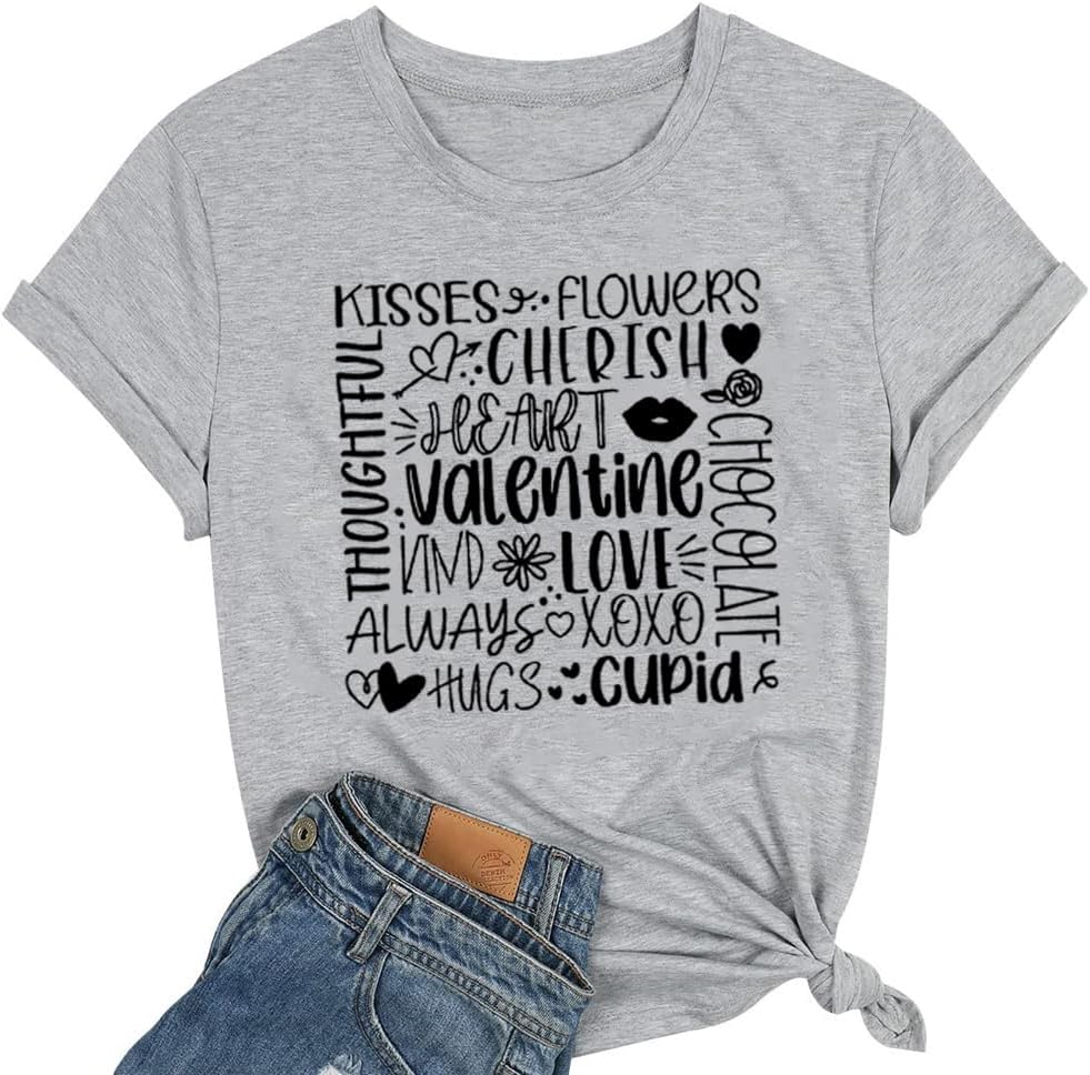 Dog Lovers Shirt for Women Cute Dog Paw Heart Graphic Shirt Dog Mom Valentine&#39;s Mother&#39;s Day Tops Spring Tee