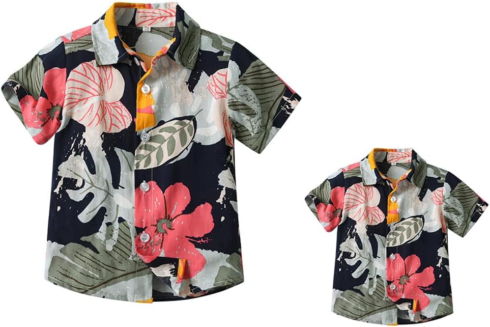 Daddy and Me Matching Outfits Hawaiian Father and Son Matching Shirts for Family Photoshoot Summer Men Boys Father&#39;s Day Tops