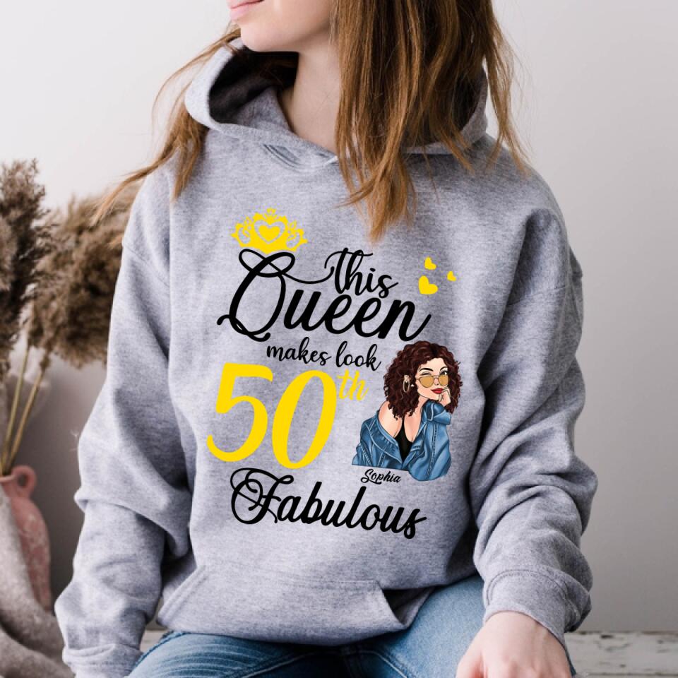 Made In 1972 - 50 Years Of Being Awesome 50th Birthday Unique T Shirt For Woman, Custom Birthday Shirt, Her Gifts For 50 Years Old, Turning 50 And Fabulous Birthday Cotton Shirt