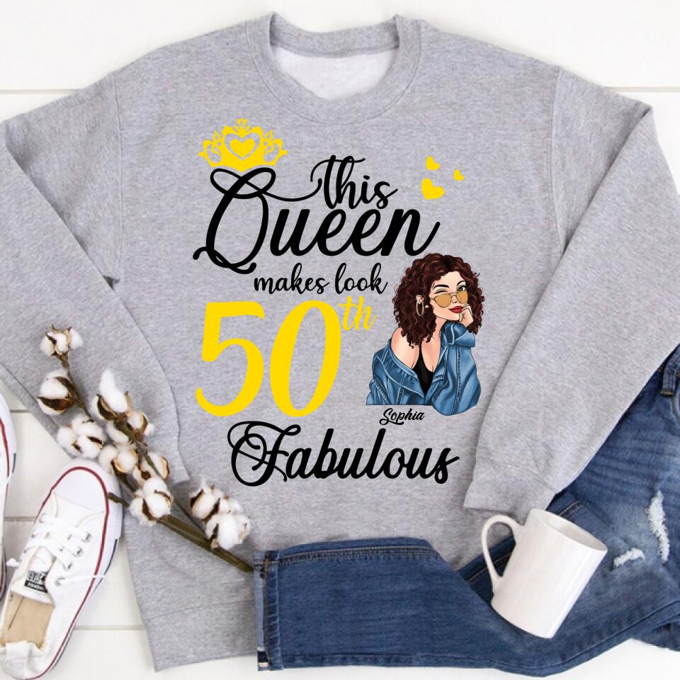 Made In 1972 - 50 Years Of Being Awesome 50th Birthday Unique T Shirt For Woman, Custom Birthday Shirt, Her Gifts For 50 Years Old, Turning 50 And Fabulous Birthday Cotton Shirt