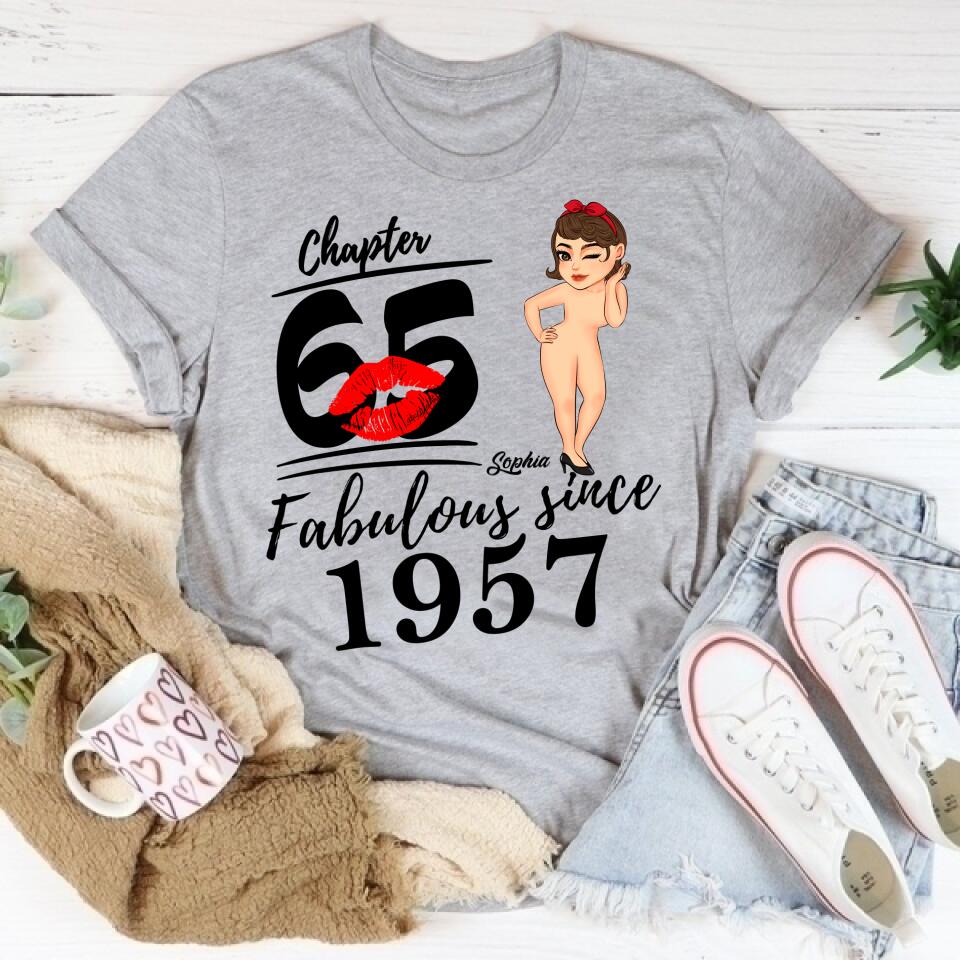 65th Birthday Shirts, Custom Birthday Shirts, Turning 65 Shirt For Women, Turning 65 And Fabulous Shirt, 1957 Shirt, Best Gifts For Women Turning 65