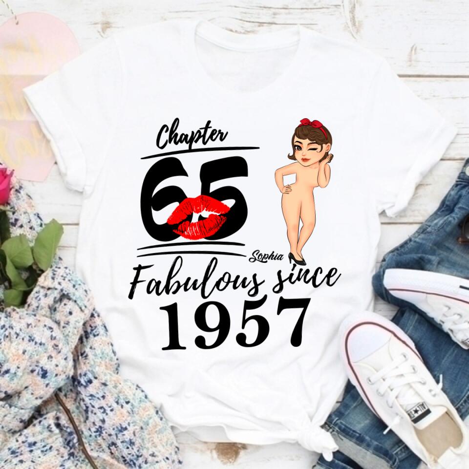 65th Birthday Shirts, Custom Birthday Shirts, Turning 65 Shirt For Women, Turning 65 And Fabulous Shirt, 1957 Shirt, Best Gifts For Women Turning 65