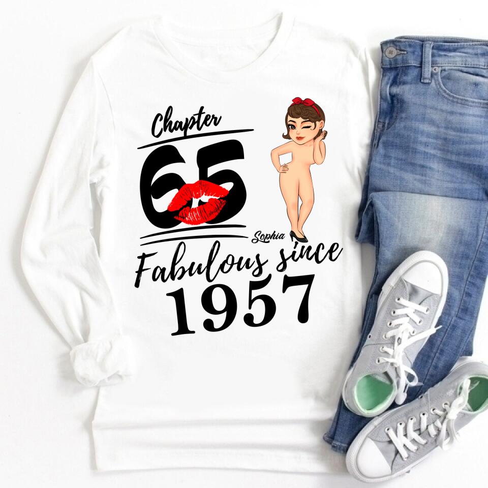 65th Birthday Shirts, Custom Birthday Shirts, Turning 65 Shirt For Women, Turning 65 And Fabulous Shirt, 1957 Shirt, Best Gifts For Women Turning 65