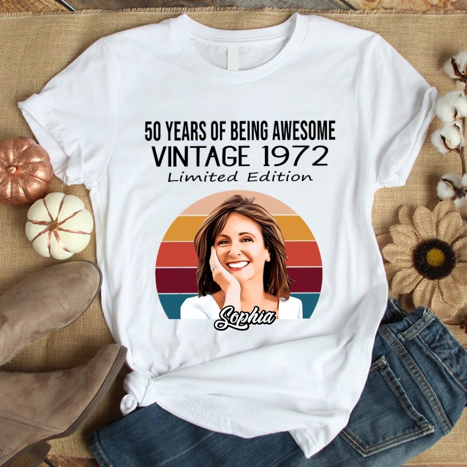 Vintage 1972 Shirt, 50th Birthday Shirts, Custom Birthday Shirts, Turning 50 Shirt, Gifts For Women Turning 50, 50 And Fabulous Shirt, 50th Birthday Shirts For Her