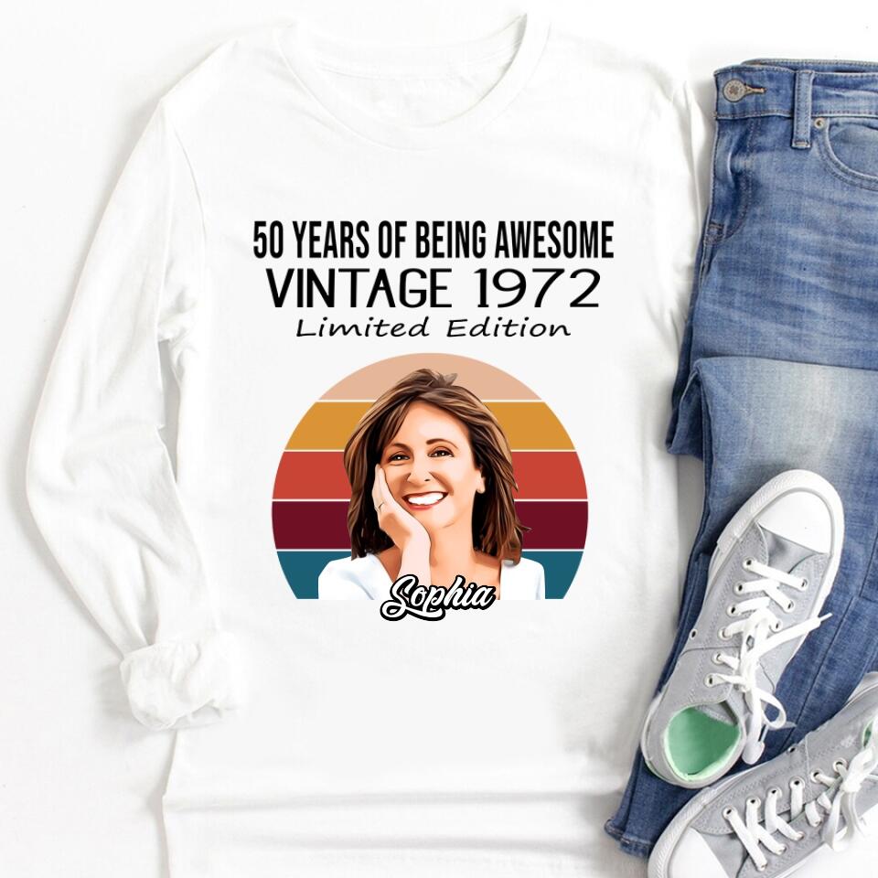 Vintage 1972 Shirt, 50th Birthday Shirts, Custom Birthday Shirts, Turning 50 Shirt, Gifts For Women Turning 50, 50 And Fabulous Shirt, 50th Birthday Shirts For Her