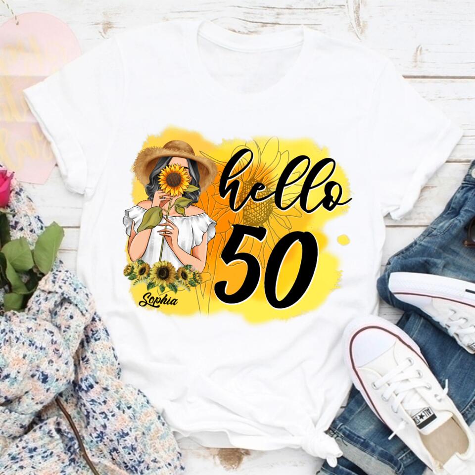 Hello 50 1972 Vintage Shirt, 50th Birthday Shirts, Custom Birthday Shirts, Turning 50 Shirt, Gifts For Women Turning 50, 50 And Fabulous Shirt, 50th Birthday Shirts For Her